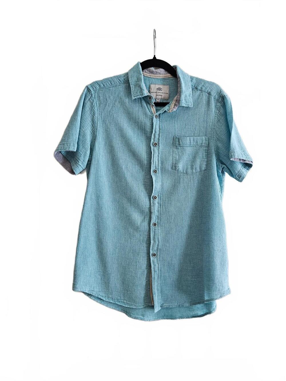 Report Collection Men's Heritage Report Linen Blend ShortSleeve Button-Up Shirt